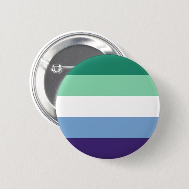 LGBTQ Gay Men Pride Flag 6 Cm Round Badge (Front & Back)