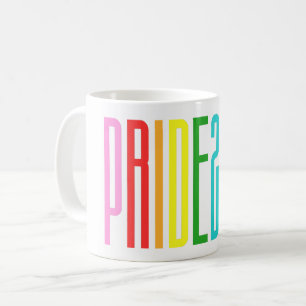 LGBTQ Gay Pride 2019 Rainbow Flag Text Colourful Coffee Mug