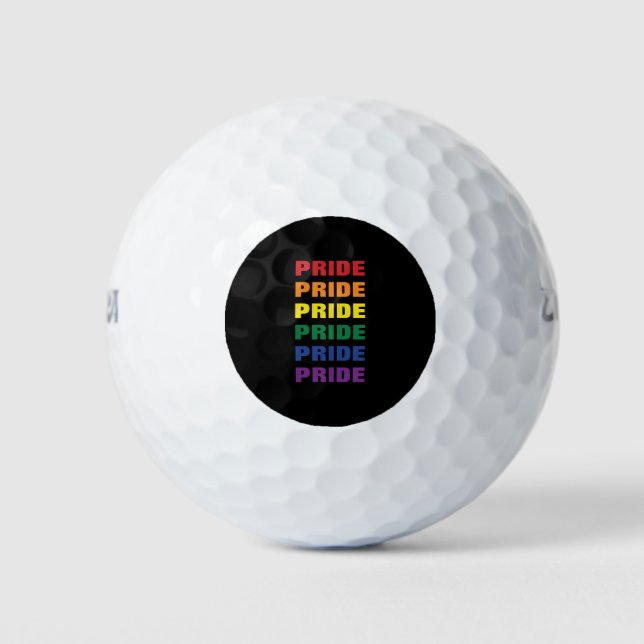 LGBTQ Gay Pride Customisable Repeated Text Golf Balls (Front)