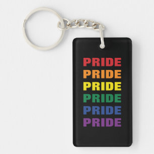 LGBTQ Gay Pride Customisable Repeated Text Key Ring