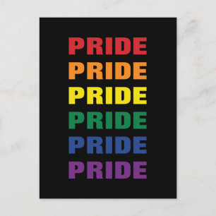 LGBTQ Gay Pride Customisable Repeated Text Postcard