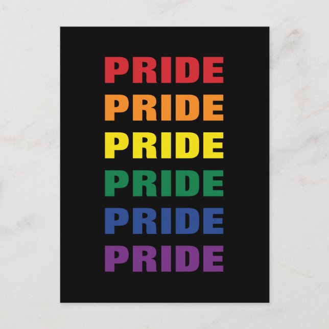LGBTQ Gay Pride Customisable Repeated Text Postcard (Front)