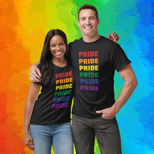 LGBTQ Gay Pride Customisable Repeated Text T-Shirt