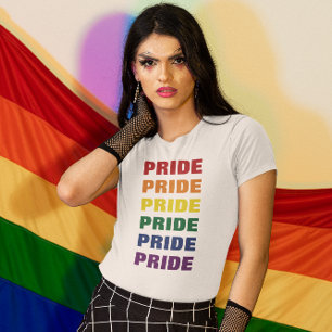 LGBTQ Gay Pride Customisable Repeating Text T-Shirt