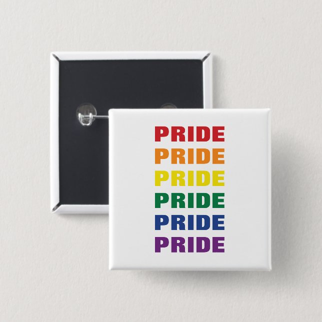  LGBTQ Gay Pride Customizable Repeated Text 15 Cm Square Badge (Front & Back)