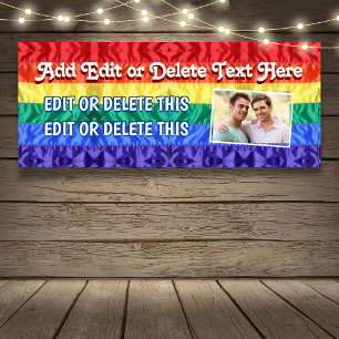 LGBTQ Gay Pride Flag Rainbow Stripes Lesbian Photo Banner
