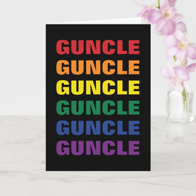 LGBTQ Gay Pride Fun And Funny Gay Uncle Guncle Card (Orchid)