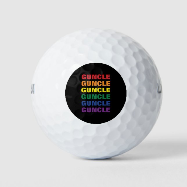 LGBTQ Gay Pride Fun And Funny Gay Uncle Guncle Golf Balls (Front)