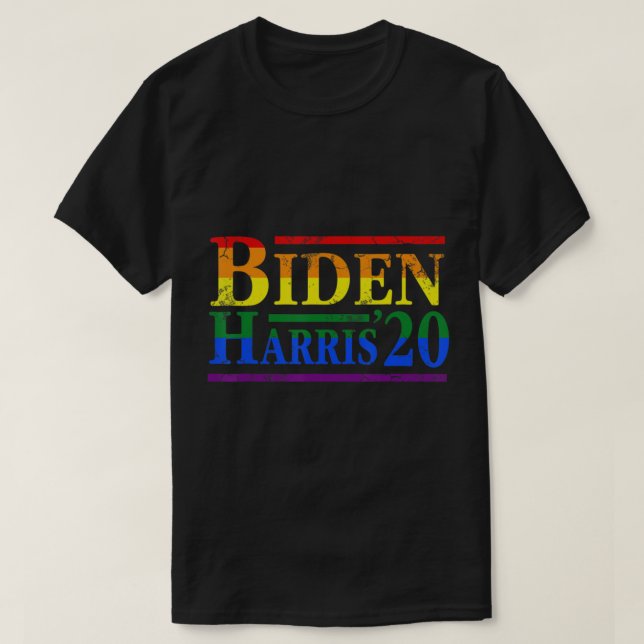 Lgbtq Gay Pride Joe Biden Kamala Harris Anti Trump T-Shirt (Design Front)