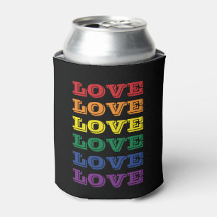 LGBTQ Gay Pride Love Customisable Repeated Text Can Cooler