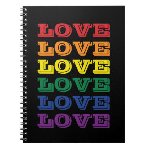 LGBTQ Gay Pride Love Customisable Repeated Text Notebook