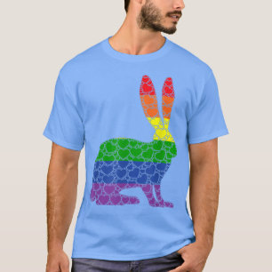 LGBTQ Gay Pride Rainbow Flag Love Heart Bunny RAB T-Shirt