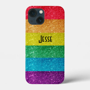 LGBTQ Gay Pride Rainbow Glitter Flag iPhone 13 Mini Case