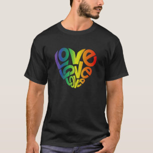 Lgbtq Gay Pride We Are All Human Love Wins Rainbow T-Shirt