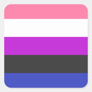 LGBTQ Genderfluid Pride Flag Square Sticker