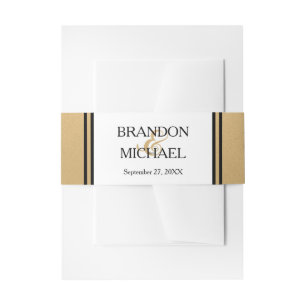 LGBTQ Gold Black Formal Invitation Invitation Belly Band