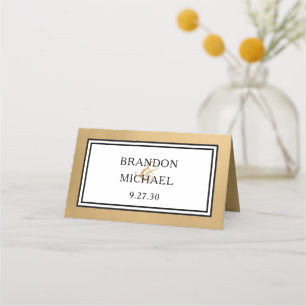 LGBTQ Gold Modern Wedding Place Card