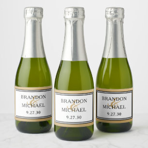 LGBTQ Gold Modern Wedding  Sparkling Wine Label