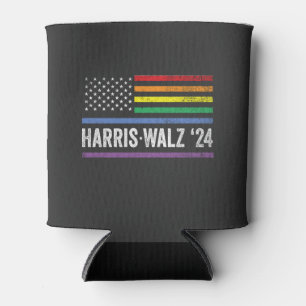 LGBTQ Harris Walz American Flag Election 2024 Can Cooler