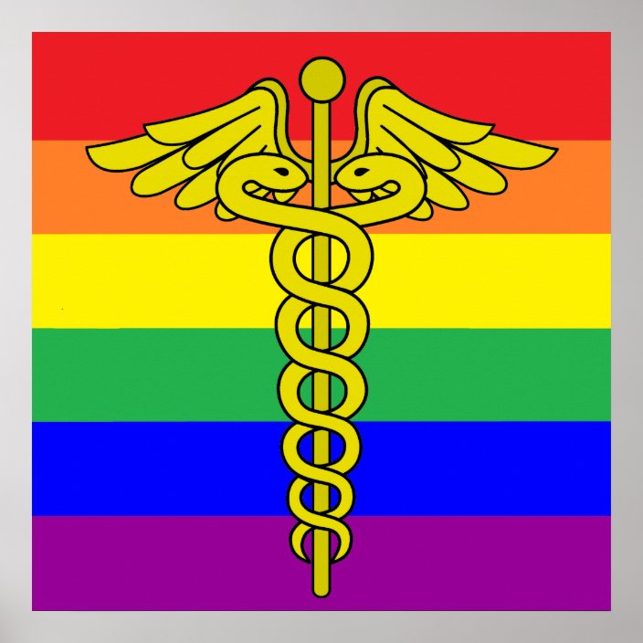 LGBTQ Healthcare Caduceus Sign Wall Art | Zazzle.co.uk