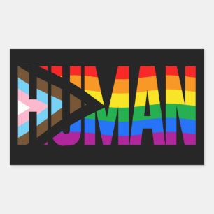 LGBTQ HUMAN RECTANGULAR STICKER