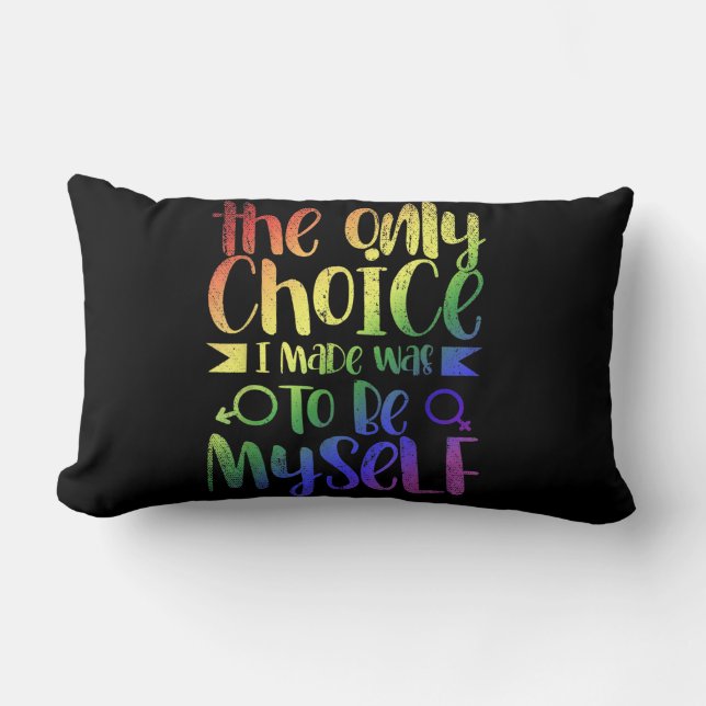 LGBTQ Human Rights Equality Gay Pride Month Gift Lumbar Cushion (Front)