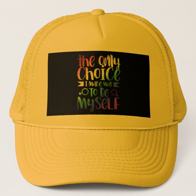 LGBTQ Human Rights Equality Gay Pride Month Gift Q Trucker Hat (Front)