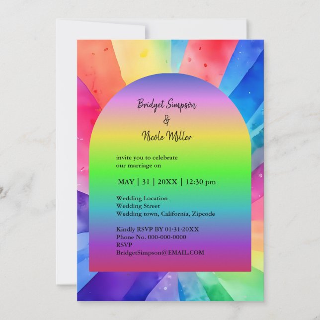 lgbtq human rights wedding Invitation (Front)