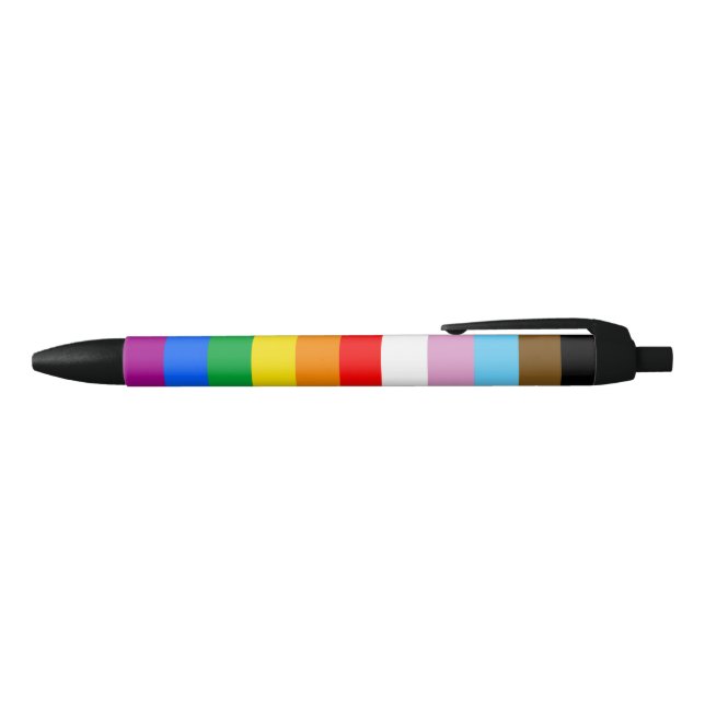 LGBTQ+ INCLUSIVE PRIDE FLAG BLACK INK PEN (Top)