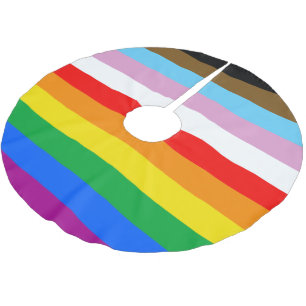 LGBTQ+ INCLUSIVE PRIDE FLAG BRUSHED POLYESTER TREE SKIRT