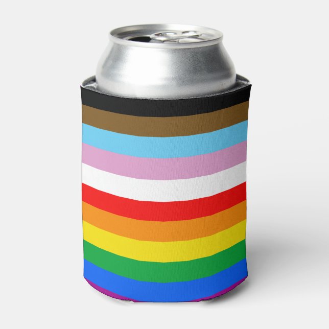LGBTQ+ INCLUSIVE PRIDE FLAG CAN COOLER (Can Front)