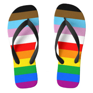 LGBTQ+ INCLUSIVE PRIDE FLAG FLIP FLOPS