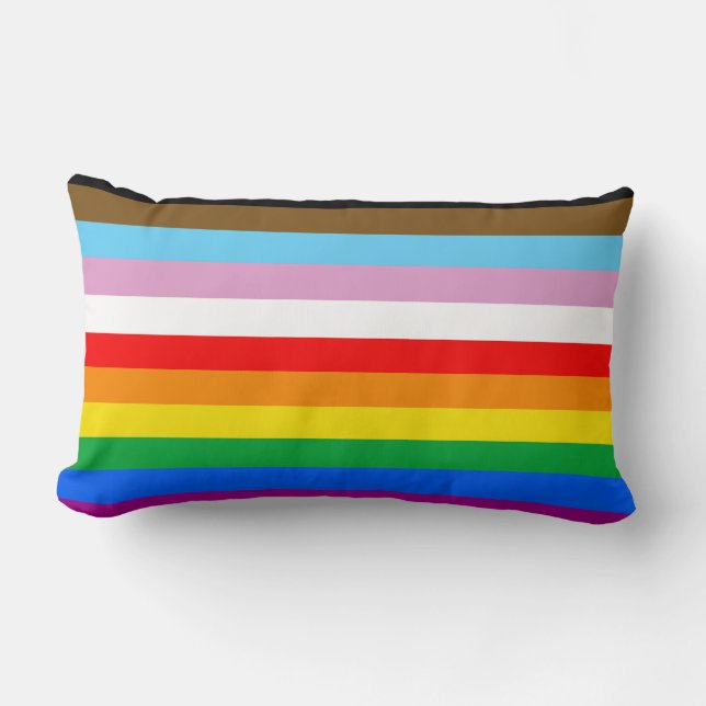 LGBTQ+ INCLUSIVE PRIDE FLAG LUMBAR CUSHION (Front)