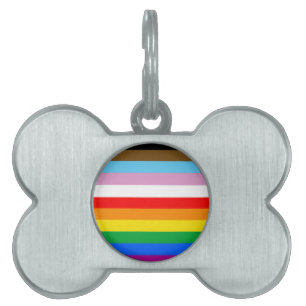 LGBTQ+ INCLUSIVE PRIDE FLAG PET ID TAG
