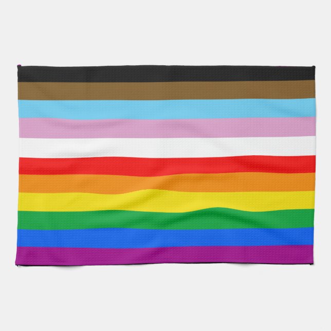 LGBTQ+ INCLUSIVE PRIDE FLAG TEA TOWEL (Horizontal)