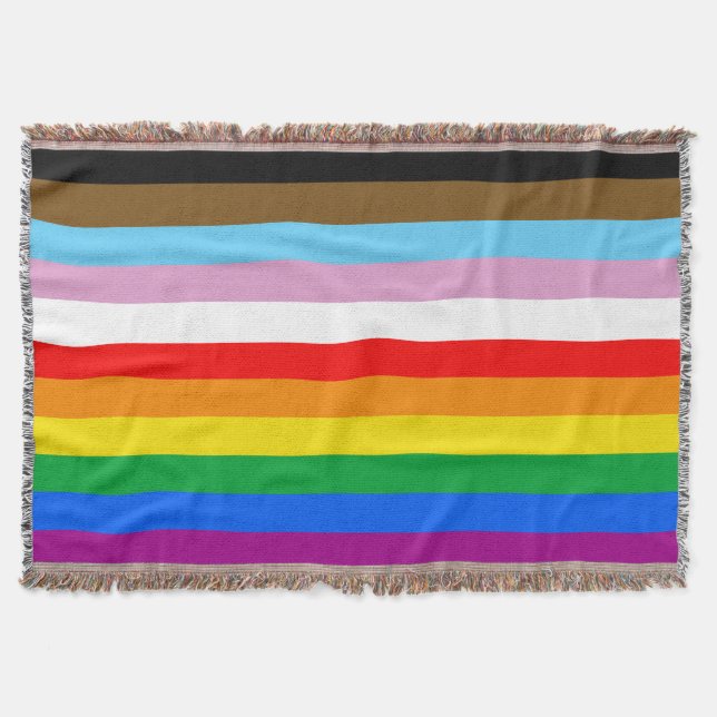 LGBTQ+ INCLUSIVE PRIDE FLAG THROW BLANKET (Front)