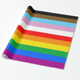 LGBTQ+ INCLUSIVE PRIDE FLAG WRAPPING PAPER