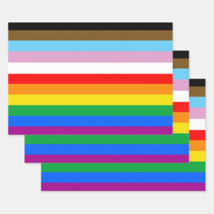 LGBTQ+ INCLUSIVE PRIDE FLAG WRAPPING PAPER SHEET