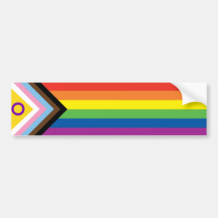 LGBTQ Intersex Inclusive Progress Pride Flag Bumper Sticker