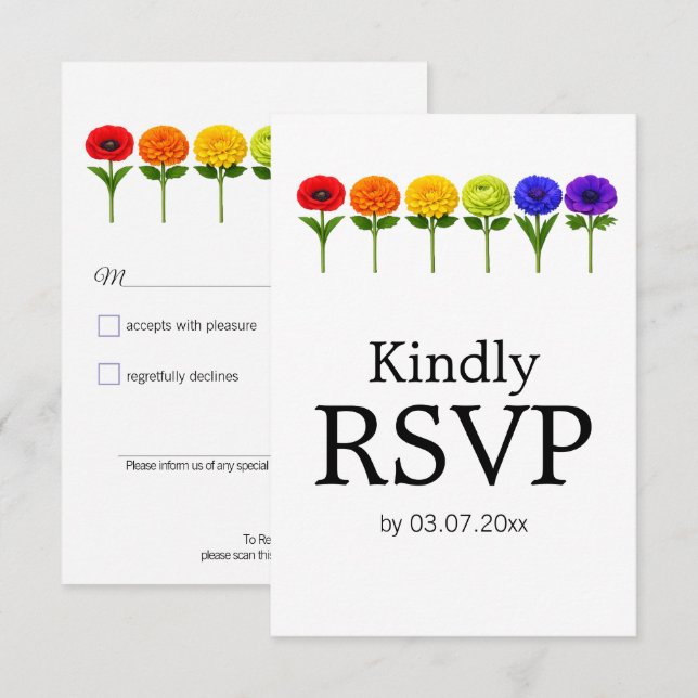 🌈 🐦 LGBTQ Intertwined in Pride – Classic RSVP Card (Front/Back)