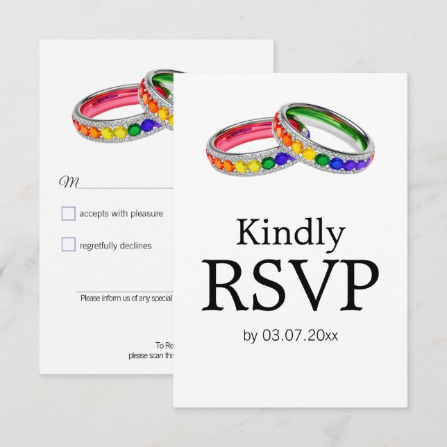 🌈 🐦 LGBTQ Intertwined in Pride – Classic RSVP Card (Front/Back)