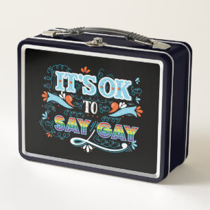 LGBTQ   It's OK To Say Gay   Pride   Rainbow Metal Lunch Box