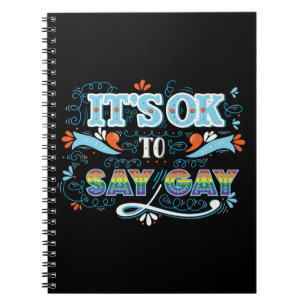 LGBTQ It's OK To Say Gay Pride Rainbow Notebook