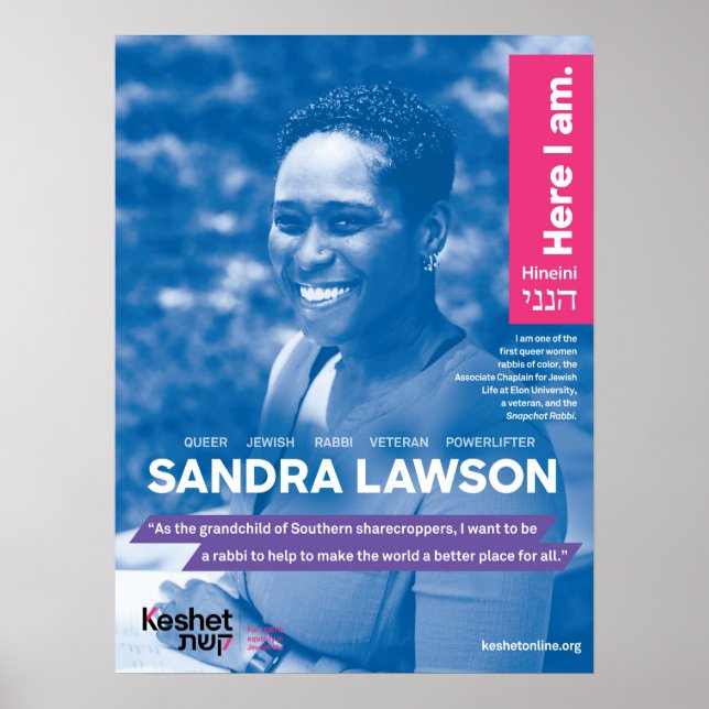 LGBTQ Jewish Heroes Poster - Sandra Lawson (Front)
