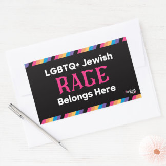 LGBTQ+ Jewish Rage Belongs Here Rectangular Sticker