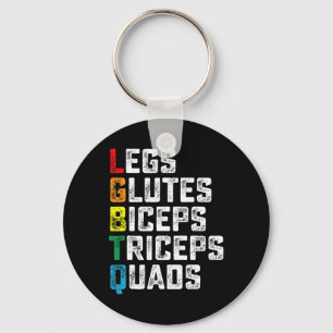 Lgbtq Legs Glutes Biceps Triceps Quads Funny Gym G Key Ring