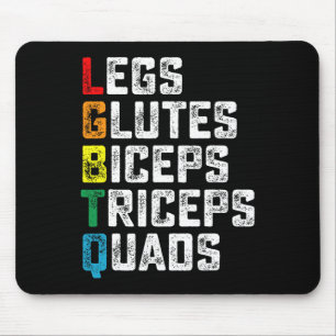 Lgbtq Legs Glutes Biceps Triceps Quads Funny Gym G Mouse Mat