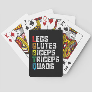 LGBTQ Legs Glutes Biceps Triceps Quads Funny Gym Playing Cards