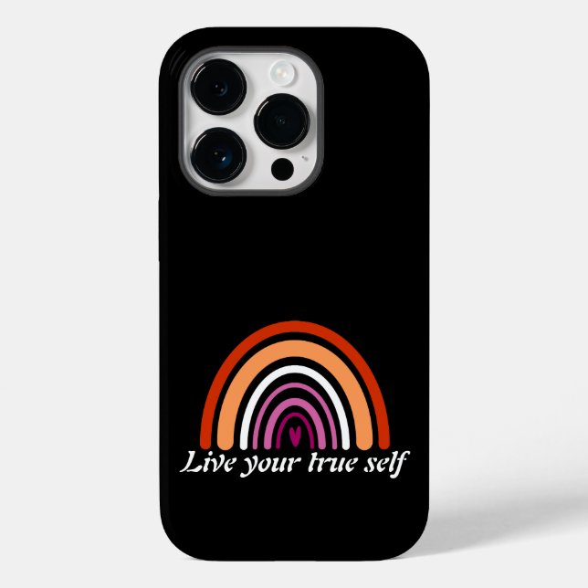 LGBTQ Lesbian Flag: Live your true self Case-Mate iPhone Case (Back)