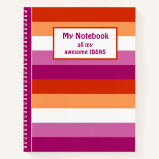 LGBTQ+ Lesbian Flag Stripes for Pride - Notebook